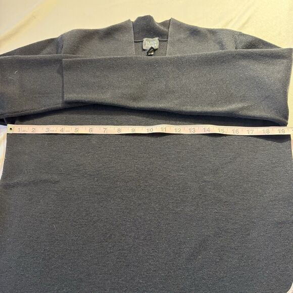 Eileen Fisher Black 100% Wool V-Neck Tunic Sweater Long Sleeve Size M Casual - Picture 6 of 8
